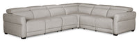  Sofa sectionnel à inclinaison électrique Aspen de Cindy Crawford Home 4 pièces avec fauteuil sans inclinable - argenté