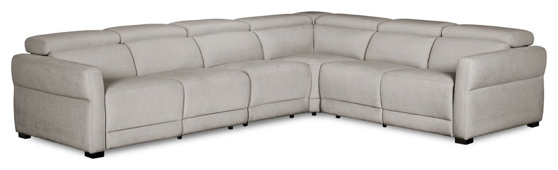 Sofa sectionnel à inclinaison électrique Aspen de Cindy Crawford Home 4 pièces avec fauteuil sans inclinable - argenté