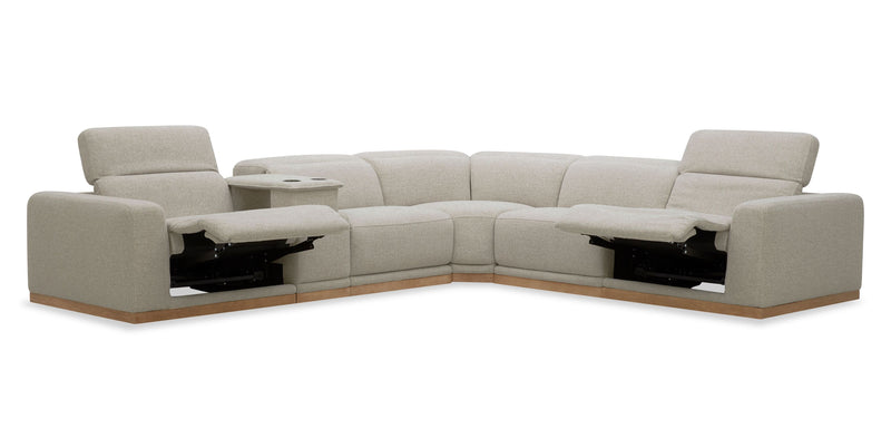 Sofa sectionnel à inclinaison électrique Balance 6 pièces avec appuie-têtes électriques - gingembre
