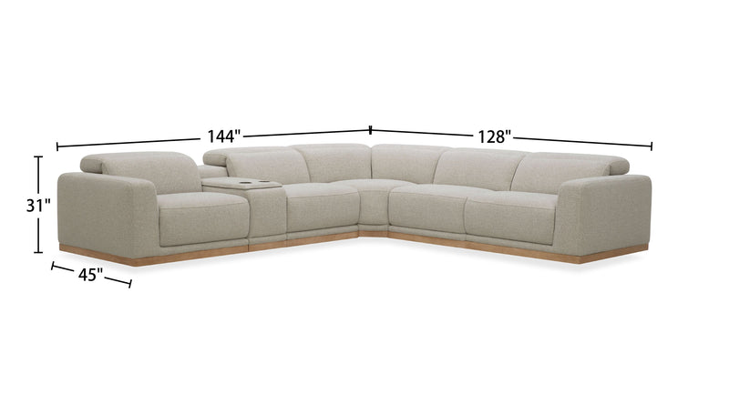 Sofa sectionnel à inclinaison électrique Balance 6 pièces avec appuie-têtes électriques - gingembre
