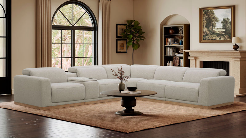 Sofa sectionnel à inclinaison électrique Balance 6 pièces avec appuie-têtes électriques - gingembre