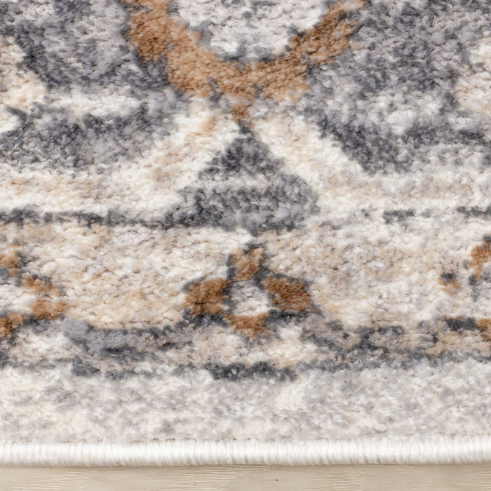 Carpette ronde Blanche multicolore - 7 pi x 7 pi