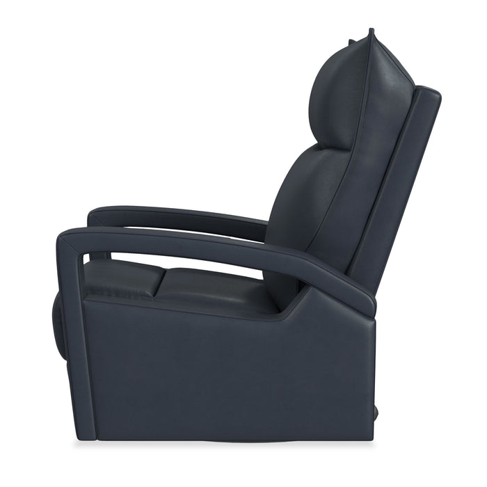 Fauteuil à inclinaison électrique Carlos de 31 po en cuir véritable de qualité supérieure avec coulissement et pivotement - bleu