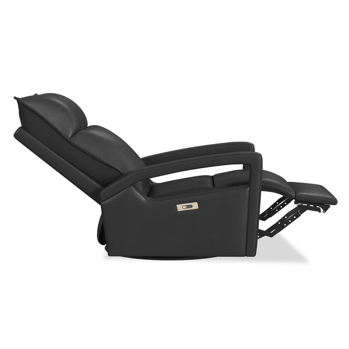 Fauteuil à inclinaison électrique Carlos de 31 po en cuir véritable de qualité supérieure avec coulissement et pivotement - gris