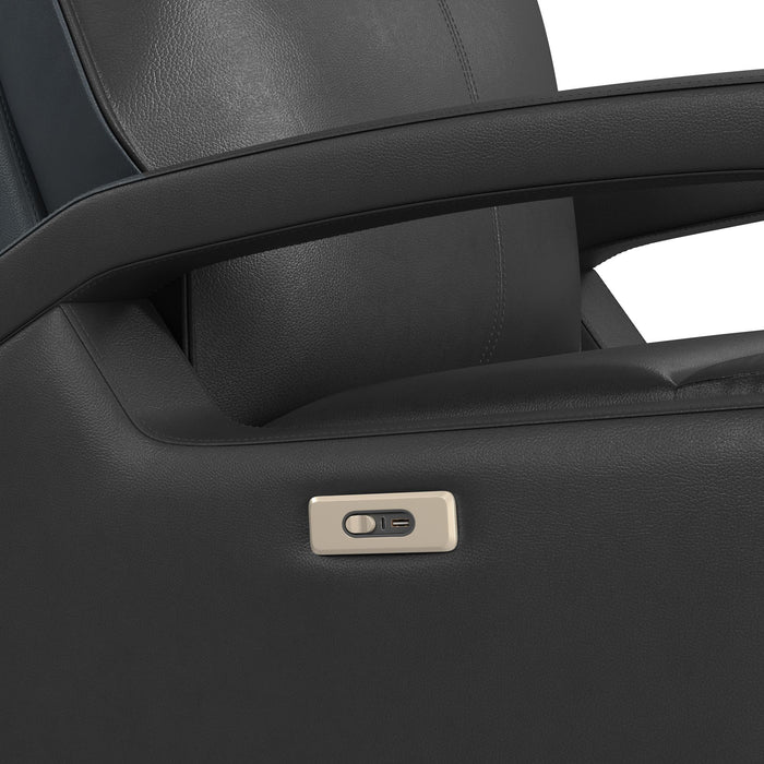 Fauteuil à inclinaison électrique Carlos de 31 po en cuir véritable de qualité supérieure avec coulissement et pivotement - gris