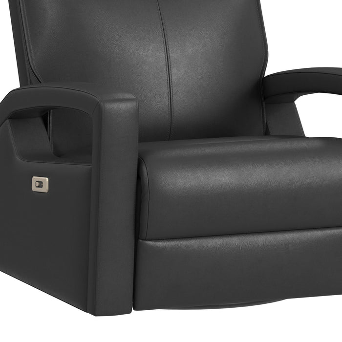 Fauteuil à inclinaison électrique Carlos de 31 po en cuir véritable de qualité supérieure avec coulissement et pivotement - gris