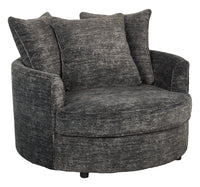 Fauteuil d’appoint enveloppant personnalisable Plush Cuddler de Sofa Lab de 48 po fabriqué au Canada en tissu - Plush Charcoal