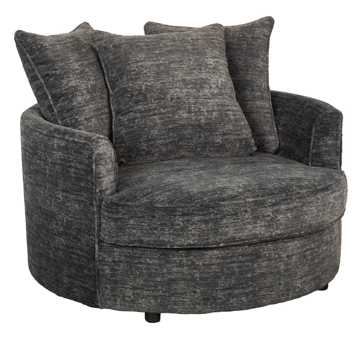 Fauteuil d’appoint enveloppant personnalisable Plush Cuddler de Sofa Lab de 48 po fabriqué au Canada en tissu - Plush Charcoal 