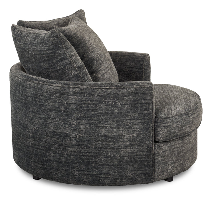 Fauteuil d’appoint enveloppant personnalisable Plush Cuddler de Sofa Lab de 48 po fabriqué au Canada en tissu - Plush Charcoal 