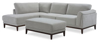  Sofa sectionnel de gauche Horizon 2 pièces en tissu avec base et pattes en bois - gris