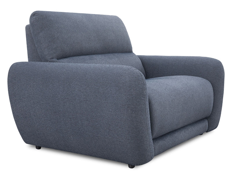Fauteuil à inclinaison électrique Kaia de Cindy Crawford Home de 54 po en tissu avec appuie-tête électrique - indigo