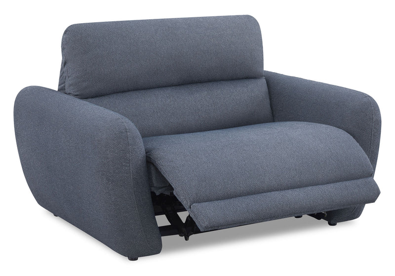 Fauteuil à inclinaison électrique Kaia de Cindy Crawford Home de 54 po en tissu avec appuie-tête électrique - indigo