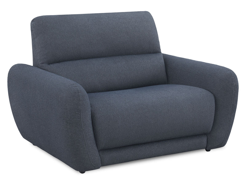 Fauteuil à inclinaison électrique Kaia de Cindy Crawford Home de 54 po en tissu avec appuie-tête électrique - indigo