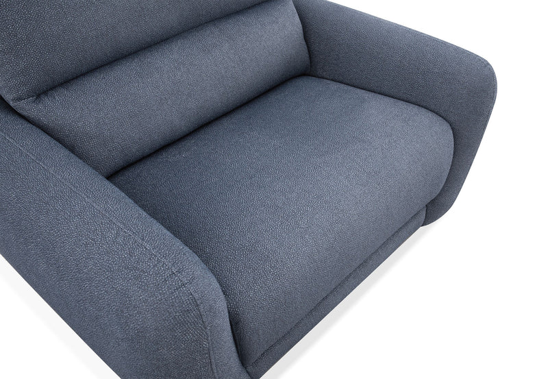 Fauteuil à inclinaison électrique Kaia de Cindy Crawford Home de 54 po en tissu avec appuie-tête électrique - indigo