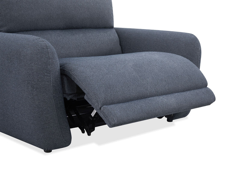Fauteuil à inclinaison électrique Kaia de Cindy Crawford Home de 54 po en tissu avec appuie-tête électrique - indigo