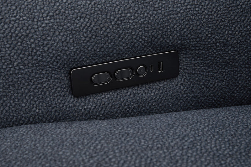 Fauteuil à inclinaison électrique Kaia de Cindy Crawford Home de 54 po en tissu avec appuie-tête électrique - indigo