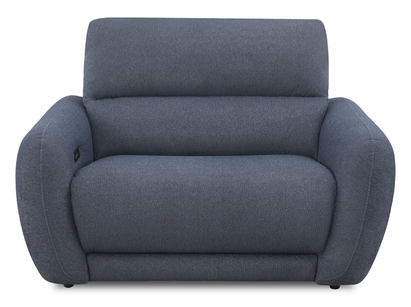 Fauteuil à inclinaison électrique Kaia de Cindy Crawford Home de 54 po en tissu avec appuie-tête électrique - indigo
