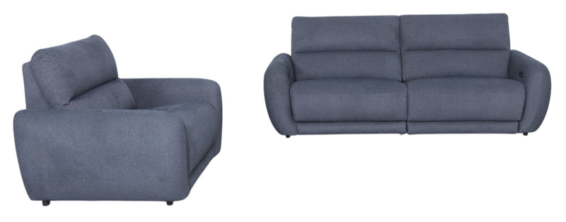 Fauteuil à inclinaison électrique Kaia de Cindy Crawford Home de 54 po en tissu avec appuie-tête électrique - indigo