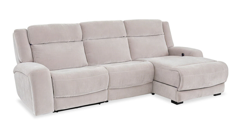 Sofa sectionnel de droite à inclinaison électrique Legacy de Shaquille O’Neal Home 3 pièces avec confort Shaq-o-pedic - gris 