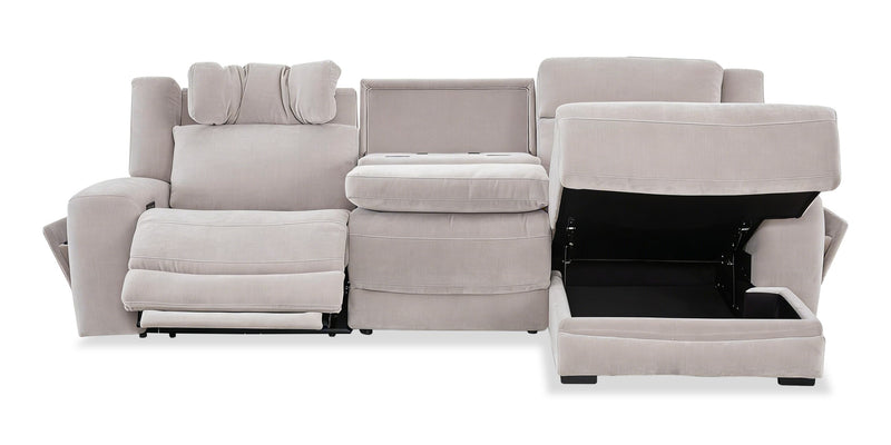 Sofa sectionnel de droite à inclinaison électrique Legacy de Shaquille O’Neal Home 3 pièces avec confort Shaq-o-pedic - gris 