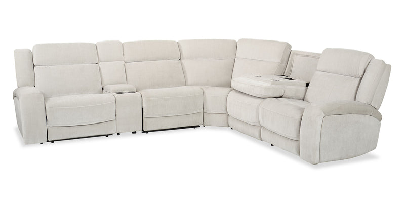 Sofa sectionnel à inclinaison électrique Legacy de 6 pièces avec confort Shaq-o-pedi et sonore 3D immersif - gris 