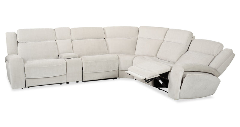 Sofa sectionnel à inclinaison électrique Legacy de 6 pièces avec confort Shaq-o-pedi et sonore 3D immersif - gris 