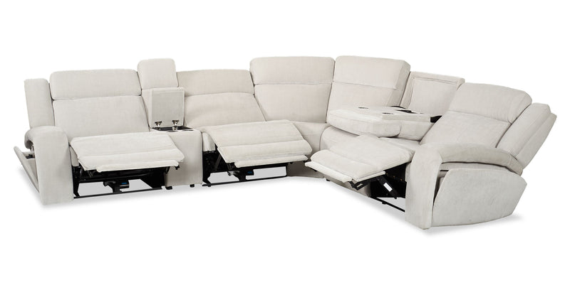 Sofa sectionnel à inclinaison électrique Legacy de 6 pièces avec confort Shaq-o-pedi et sonore 3D immersif - gris 