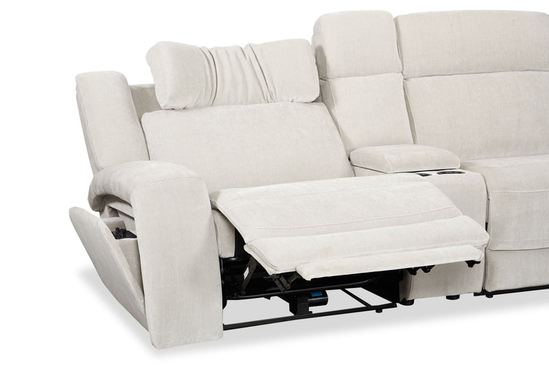 Sofa sectionnel à inclinaison électrique Legacy de 6 pièces avec confort Shaq-o-pedi et sonore 3D immersif - gris 