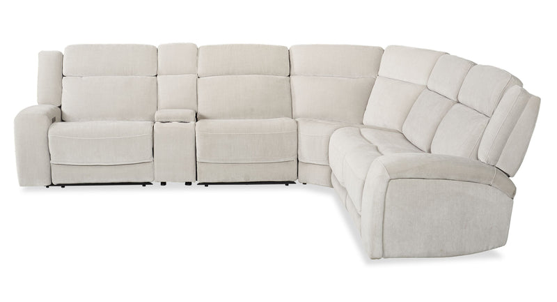 Sofa sectionnel à inclinaison électrique Legacy de 6 pièces avec confort Shaq-o-pedi et sonore 3D immersif - gris 
