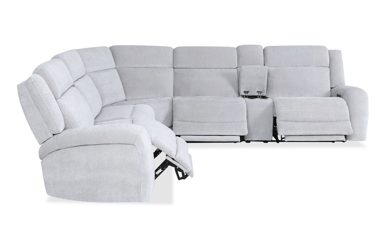 Sofa sectionnel à inclinaison électrique Legacy de 6 pièces avec confort Shaq-o-pedi et sonore 3D immersif - gris 