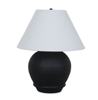 Lampe de table Sidney de 14 po avec abat-jour en lin - noire