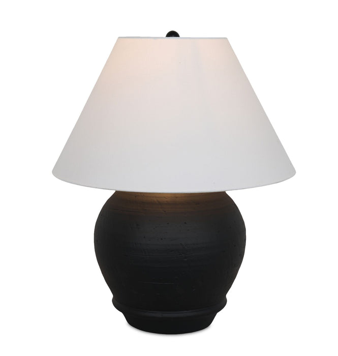 Lampe de table Sidney de 14 po avec abat-jour en lin - noire