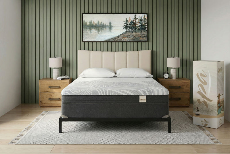 Matelas ferme à plateau-coussin dans une boîte Spa 8 de Springwall pour très grand lit de véhicule récréatif
