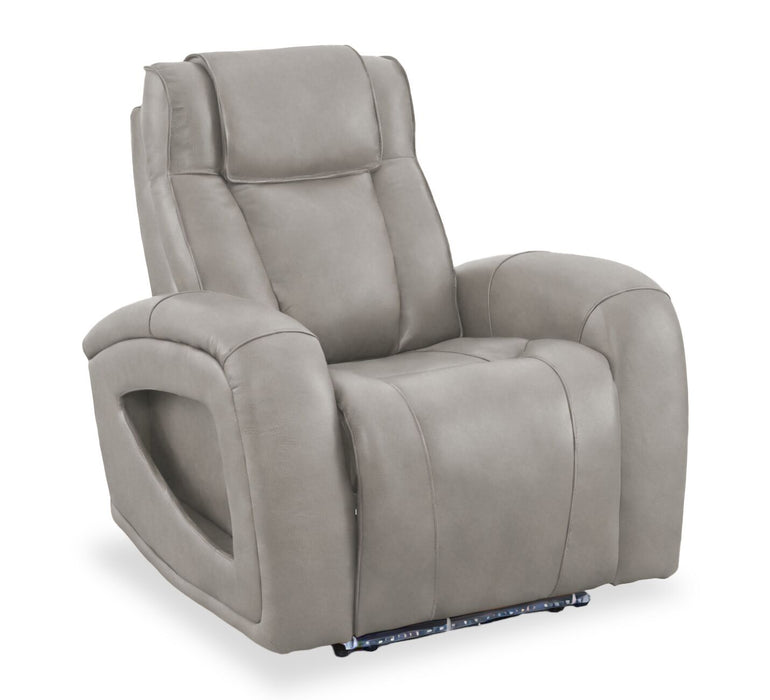 Fauteuil à inclinaison électrique Titan de Shaquille O’Neal Home de 42 po en cuir véritable avec confort Shaq-o-pedic - ardoise