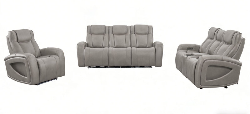 Fauteuil à inclinaison électrique Titan de Shaquille O’Neal Home de 42 po en cuir véritable avec confort Shaq-o-pedic - ardoise