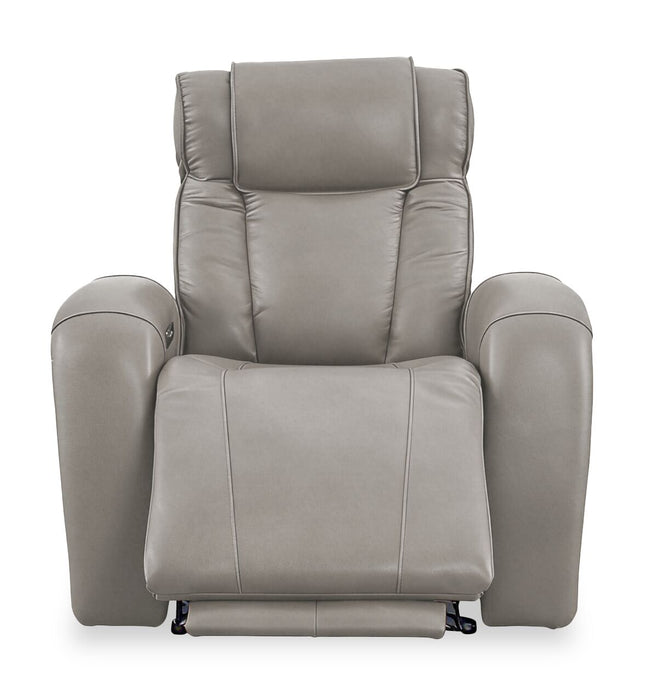 Fauteuil à inclinaison électrique Titan de Shaquille O’Neal Home de 42 po en cuir véritable avec confort Shaq-o-pedic - ardoise