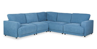 Sofa sectionnel modulaire Voyage 5 pièces en tissu avec coussins de dossier amovibles - bleu