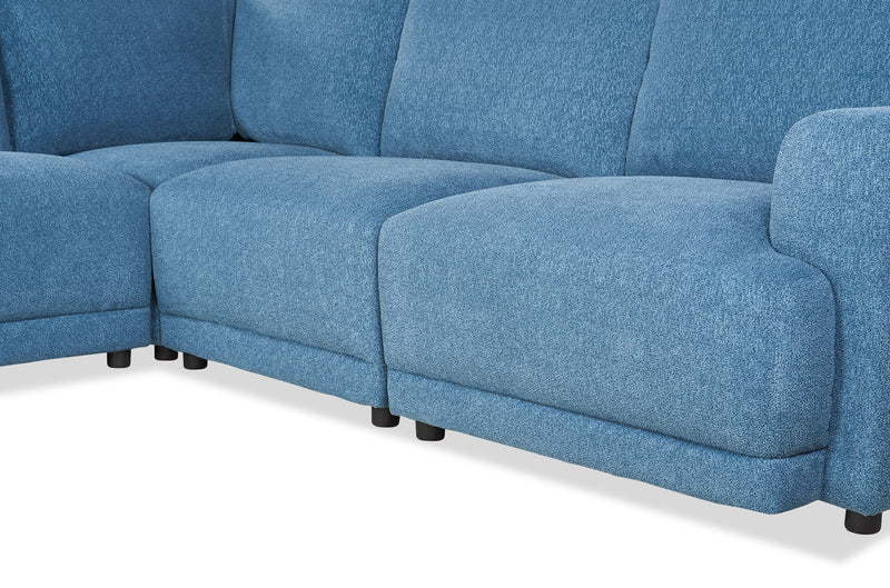 Sofa sectionnel modulaire Voyage 5 pièces en tissu avec coussins de dossier amovibles - bleu