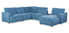 Voyage Modular 6-Piece Right-Facing Fabric Sectional with Console and Removable Back Cushions – Blue | Sofa sectionnel modulaire de droite Voyage 6 pièces en tissu avec console et coussins de dossier amovibles - bleu
