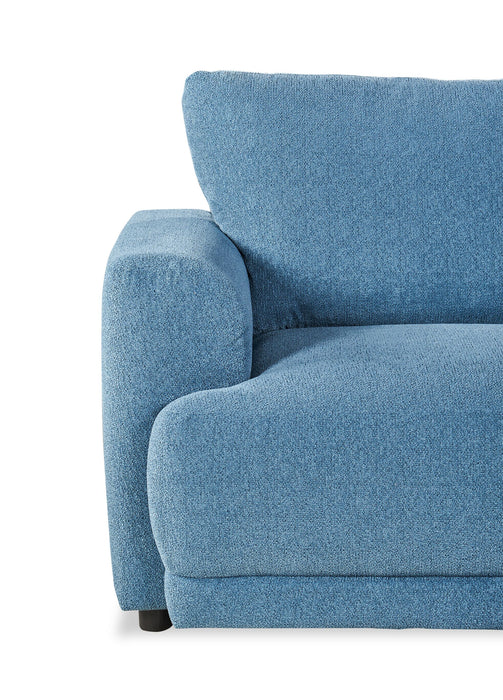 Sofa sectionnel modulaire de droite Voyage 6 pièces en tissu avec console et coussins de dossier amovibles - bleu