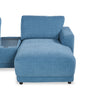 Voyage Modular 6-Piece Right-Facing Fabric Sectional with Console and Removable Back Cushions – Blue | Sofa sectionnel modulaire de droite Voyage 6 pièces en tissu avec console et coussins de dossier amovibles - bleu