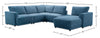 Voyage Modular 6-Piece Right-Facing Fabric Sectional with Console and Removable Back Cushions – Blue | Sofa sectionnel modulaire de droite Voyage 6 pièces en tissu avec console et coussins de dossier amovibles - bleu