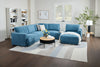 Voyage Modular 6-Piece Right-Facing Fabric Sectional with Console and Removable Back Cushions – Blue | Sofa sectionnel modulaire de droite Voyage 6 pièces en tissu avec console et coussins de dossier amovibles - bleu