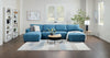 Voyage Modular 4-Piece U-Shaped Fabric Sectional with Removable Back Cushions – Blue | Sofa sectionnel modulaire en forme de U Voyage 4 pièces en tissu avec coussins de dossier amovibles - bleu