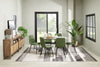 Arlo 7pc Dining Set with Table & 6 Green Chairs, Sintered Stone & Metal, 55"W - Green & Grey/Black | Ensemble de salle à manger Arlo 7 pièces en pierre frittée et métal avec table de 55 po (L) et 6 chaises vertes - vert, gris et noir