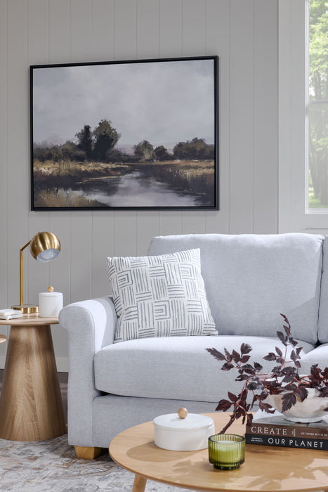 Sofa contemporain Finesse de 81 po en tissu de chenille - gris chiné
