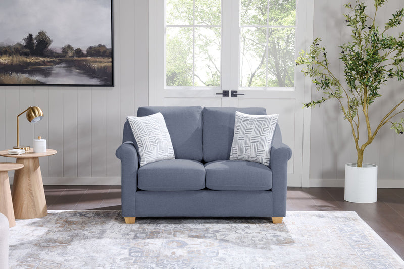 Causeuse contemporaine Finesse de 59 po en tissu de chenille - mousse de silex