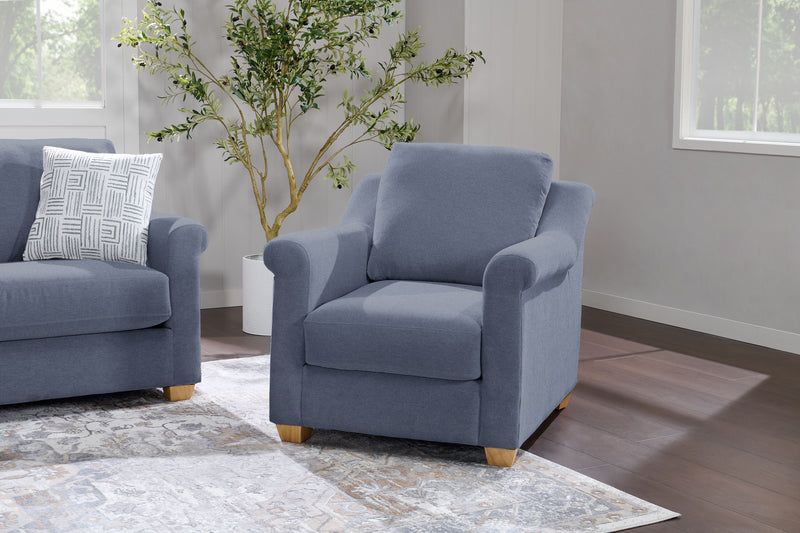 Fauteuil contemporain Finesse de 37 po en tissu de chenille - silex