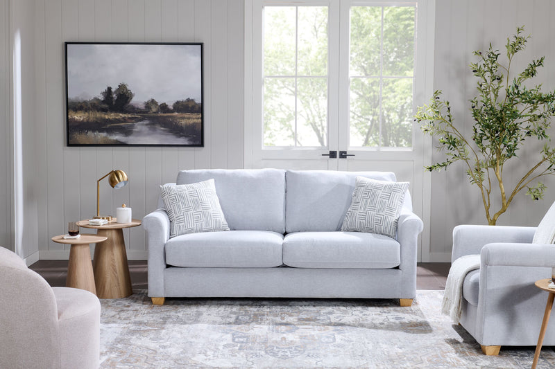 Sofa contemporain Finesse de 81 po en tissu de chenille - gris chiné