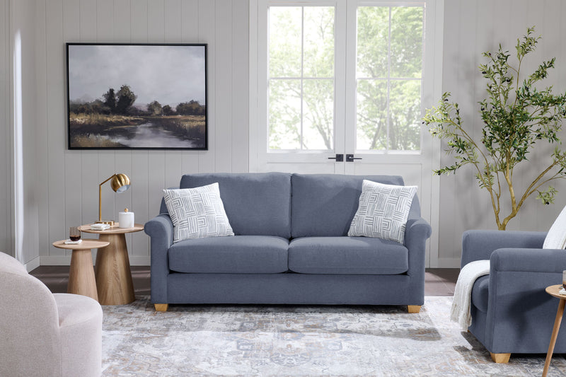 Sofa contemporain Finesse de 81 po en tissu de chenille - mousse de silex
